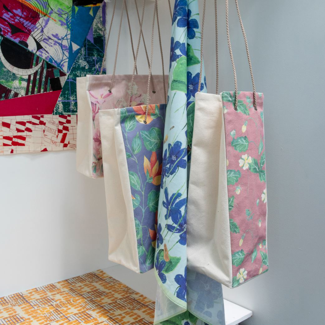 Printed bags and textiles by Emese Barna